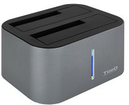 Estação de Encaixe Tooq USB 3.0/3.1 Gen 1 - HDD/SSD 2.5”, 3.5” SATA - Botão de Clonagem - Cor Cinzento/Preto