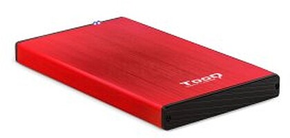 Tooq Caixa Externa HDD/SSD 2.5” até 9,5mm SATA USB 3.0 - Cor Vermelha