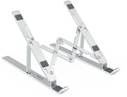 Suporte para Portátil Tooq até 15” - 7 Níveis de Altura - Dobrável - Base Antiderrapante - Peso Máximo 5kg - Cor Prata