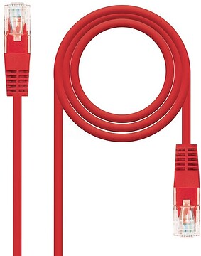 Cabo Nanocable Vermelho Latiguillo RJ45 CAT.6 UTP AWG24 - 25 cm - Cor Vermelho