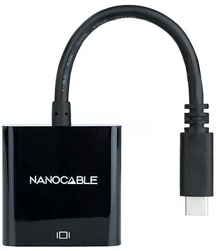 Conversor Nanocable USB-C para VGA - 10cm - Preto