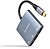 Conversor Nanocable 10.16.4306 USB Tipo-C/ HDMI 4K Fêmea - USB Fêmea - USB Tipo-C PD/ 15cm/ Cinzento - imagem 1