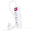 Regulador de NanoCable 3 Tomadas Interruptor 1,4m - Cor Branca