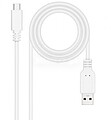Cabo Nanocable USB 2.0 3A, Tipo USB-C/M-A/M, Branco, 1,0 M 10.01.2101-W