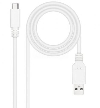 10.01.2101-L150-W : CABO NANOCABLE USB 2.0 3A, TIPO USB-C/M-A/M, BRANCO, 1,5 M