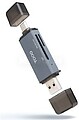 Leitor de Cartões USB-C e USB-A Tooq - Compatível com SD, Micro SD e TF - Cor Cinza TQR-3001G