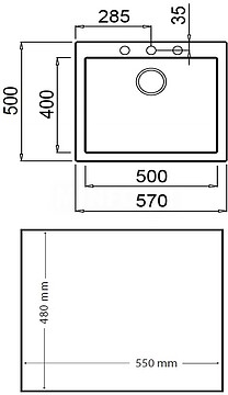 LAVA LOUÇA TEKA - FORSQUARE 50.40 TG - BLACK : MEDIDA (LXP): 570X500MM - ENCASTRE - MÓVEIS 60CM - TEGRANITO - PRETO