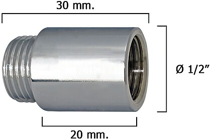 RODADA DE EXTENSÃO CHROME 1/ 2 X 20