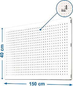 Painel de Ferramentas de Parede, 1500x400 mm, Metal