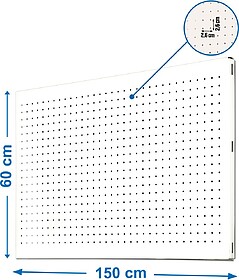 Painel de Ferramentas de Parede, 1500x600 mm, Metal