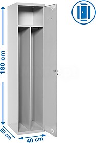 Vestiário de metal, 1800x400x500 mm, 1 porta, compartimento...