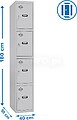 Armários de metal Armários, 1800x400x500 mm, 4 portas, inclui chave