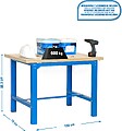 Mesa de Trabalho de Oficina, 1500x750 mm, placa de MDF 35 mm, capacidade de carga 600 kg