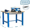 Mesa de Trabalho de Oficina, 1800x750 mm, Gaveta, Placa de MDF 35 mm, Capacidade de Carga 600 kg