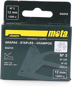 G-89082 : 89082 GRIFES NÚMERO 3 DE 12mm 1000 UNI GG312 MOTA