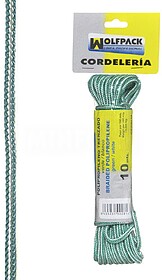 CORDA TRANÇADA POL BRANCA/VERDE(Mad.10 mt)
