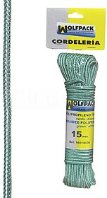 CORDA TRANÇADA POL BRANCA/VERDE(Mad.15 mt)