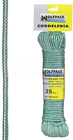 CORDA TRANÇADA POL BRANCA/VERDE(Mad.25 mt)