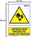 Queda de risco cartaz de objetos 30 x 21