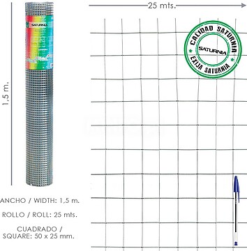 MALHA SOL.G. 50 x 25-2, 00/150 GA ro. 25mt