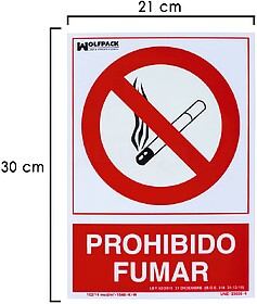 Cartaz 30 x 21 para ”não fumar”