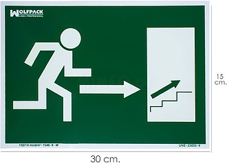 Cartaz da Direita. Acima 21 x 30 da escada de saída