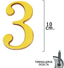 Bronze de número ”3” WOLFPACK 10cm + TORN-BL.1