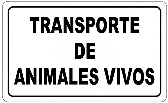 Animais de transporte PLACA vivo 30 x 21
