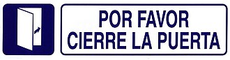 Rótulo Adesivo 250x63 mm. Por Favor Feche a Porta