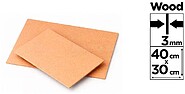Tabuleiro Artesanato MDF, Espessura 3 mm, 30 x 40 cm 64466