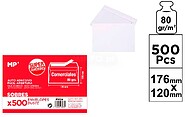 Sobre Branco Autocolante, Comercial, 176 x 120 mm, 500 unidades 64455