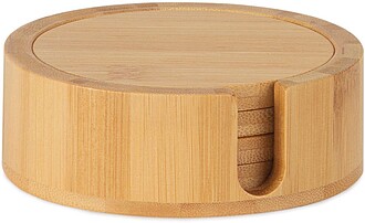 G-01572 : 01572 POSAVASOS DE BAMBU COM SUPORTE Ø11x4cm MS72...