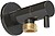 Válvula de Esquina Modelo Deco com Manípulo Redondo, Preto, ½ x 3/8 pol 03502 - imagem 1