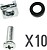 PP 9100 : PHASAK Kit de tornillos para rack tornillo+tuerca+arandela (10u.) - imagem 1