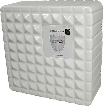 DT-800-AJ : Gerador de neblina Defendertech - 2 Relés Ajax instalados para armar e disparo - 830 m3 em 60” - Bateria não incluída - Até 6.5 minutos de capacidade - Não deixa rastros depois do disparo