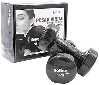 JOGO PESOS VINIL SOFTEE - Preto 5 kg