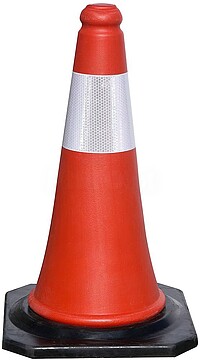Cone Sinalização Base Borracha 75 cm. Refletor