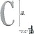 Letra Metal ”C” Prateada Mate 10 cm. COM Aparafusamento Oculto (Blister 1 Peça) - imagem 1