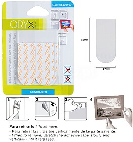 Tiras Adesivas Dupla Face Sem Resíduos (Blister de 6 peças...