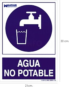 PLACA Água Não Potável 30x21cm