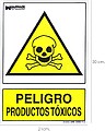 PLACA Perigo Produtos Tóxicos 30x21cm