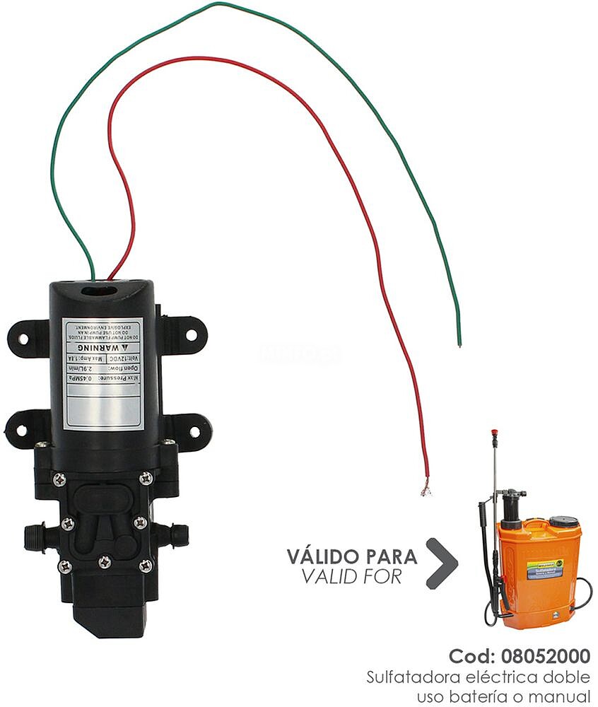 Motor Para Sulfatadora 08052000 Sulfatadora Elétrica A Bateria 12 V/ 8 Amperes