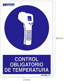 PLACA De Controlo Obrigatório Da Temperatura 30x21 cm