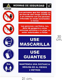 PLACA Combinado Aviso Normas SEGURANÇA 30x21cm