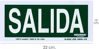 PLACA/ SINAL Fluorescente Saída 22x10 cm
