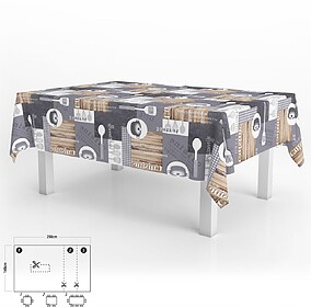 Toalha de Mesa Oleado Retangular Cuisin Impermeável Antinó...