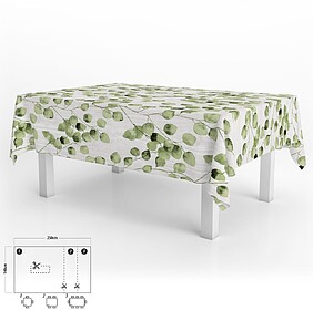 Toalha de Mesa Oleado Retangular Folhas Verdes Impermeável ...
