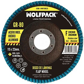Disco de Lâminas Lixa Zircónio 115x22 mm. Grão 80 Disco d...