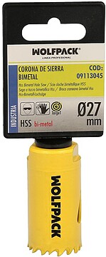 Coroa Serra Bimetal Ø 27 mm. Têmpera Térmica, Base Reforçada. Coroa Madeira, Broca Furos Madeira, Aço, Ferro, Plásticos Coroa De Serra Bimetal Target Ø 27 mm