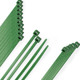 Abraçadeira Nylon 100%. Cor Verde 3,6 x 200 mm. Bolsa 100 U...